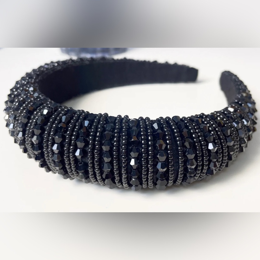 NWOT Black Beaded Headband